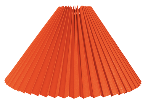 Lampeskærm Plissé svøb Orange bomuld længde 13 cm.